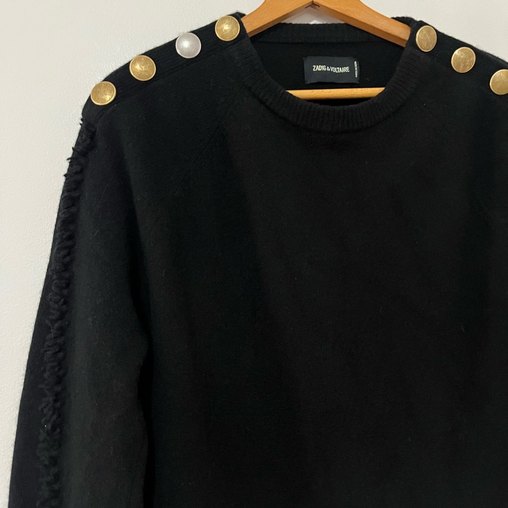 Zadig & Voltaire Justine shoulder button sweater Small - Picture 8 of 9